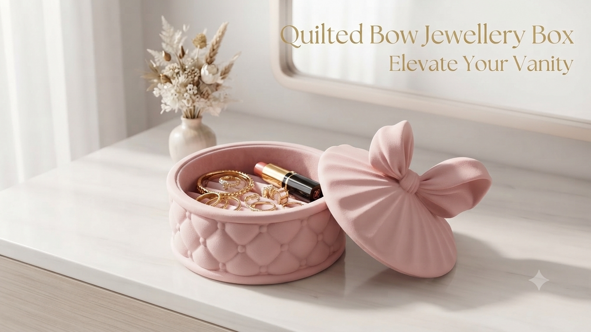 The Quilted Bow Jewellery Box